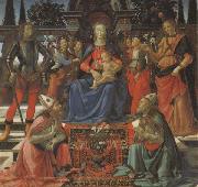 Domenico Ghirlandaio Madonna and Child Enthroned with Four Angels,the Archangels Michael and Raphael,and SS.Giusto and Ze-nobius Spain oil painting artist
